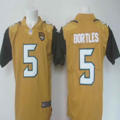 Men's Nike Jaguars #5 Blake Bortles Gold Limited Rush Stitched NFL Jersey