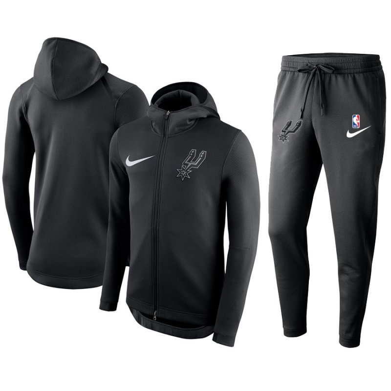 Men's San Antonio Spurs Black Warmup Hoodiesuit