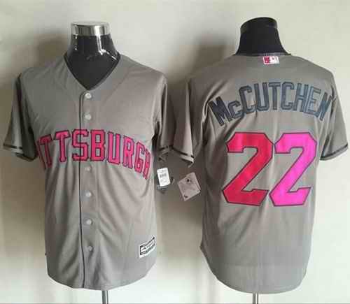 Pirates #22 Andrew McCutchen Grey New Cool Base 2016 Mother's Day Stitched MLB Jersey