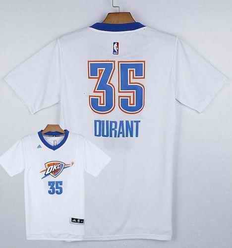 Thunder #35 Kevin Durant White Pride Stitched NBA Jersey