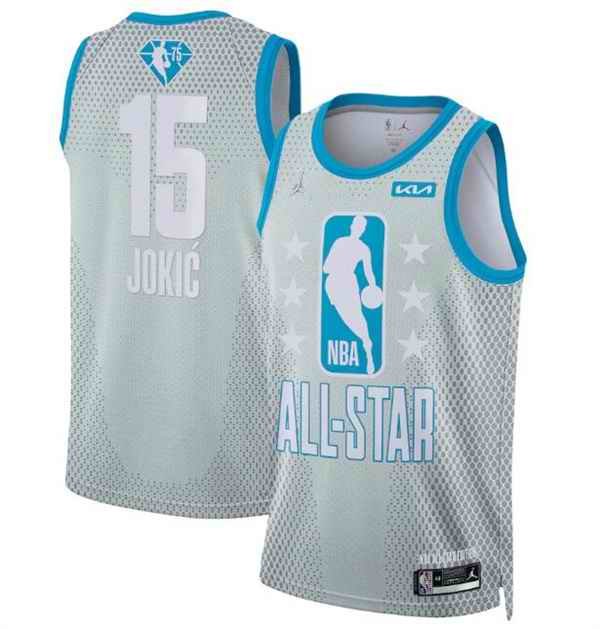 Men's 2022 All-Star #15 Nikola Jokic Gray Stitched Jersey