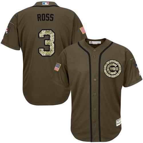 Cubs #3 David Ross Green Salute to Service Stitched Youth MLB Jersey