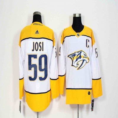 Men's Adidas Nashville Predators #59 Roman Josi  White Stitched NHL Jersey