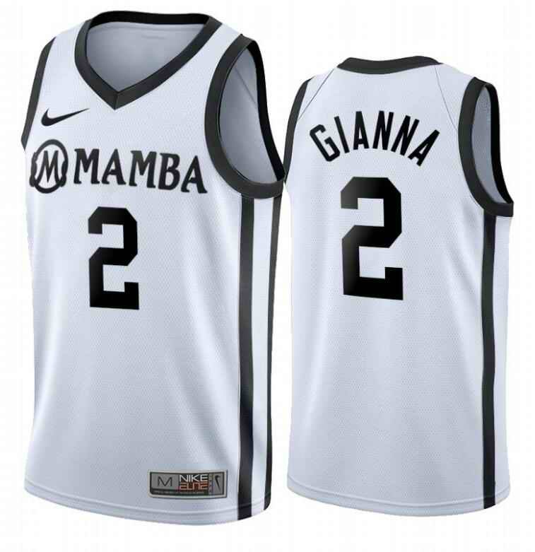 Men's Los Angeles Lakers #2 Gianna Bryant'Mamba' White Stitched NBA Jersey