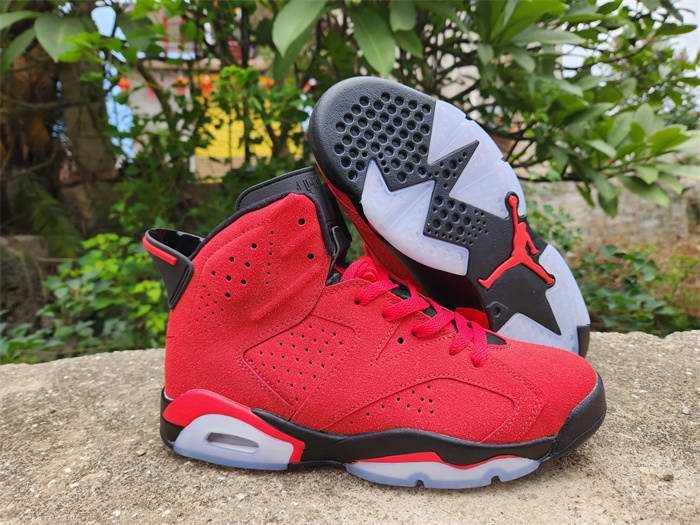 Men's Running Weapon Air Jordan 6 Red Shoes 059