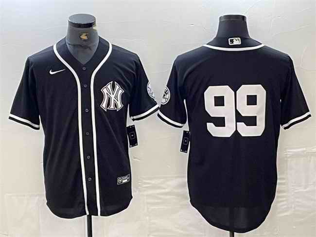 Men's New York Yankees #99 Aaron Judge Black Cool Base Stitched Baseball Jersey