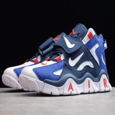 Men's Nike Air Barrage Mid QS Raptors Royal Blue White Shoes