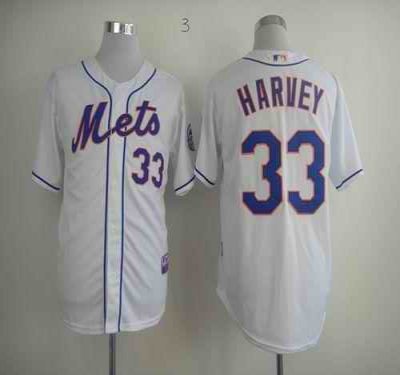 Mets #33 Matt Harvey White Cool Base Stitched MLB Jersey