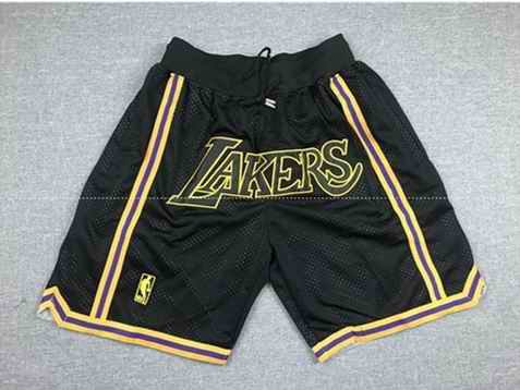 Men's Los Angeles Lakers Black Shorts (Run Small)