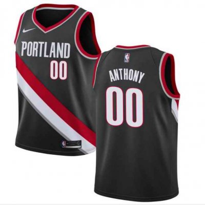 Men's Portland Trail Blazers #00 Carmelo Anthony Black Stitched NBA Jersey