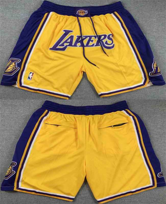 Men's Los Angeles Lakers Yellow/Purple  Shorts (Run Small)