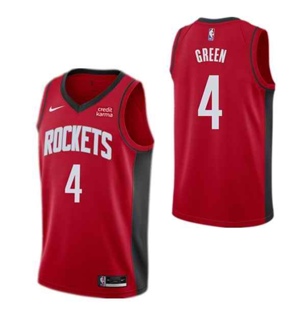 Men's Houston Rockets #4 Jalen Green Red Stitched Basketball Jersey