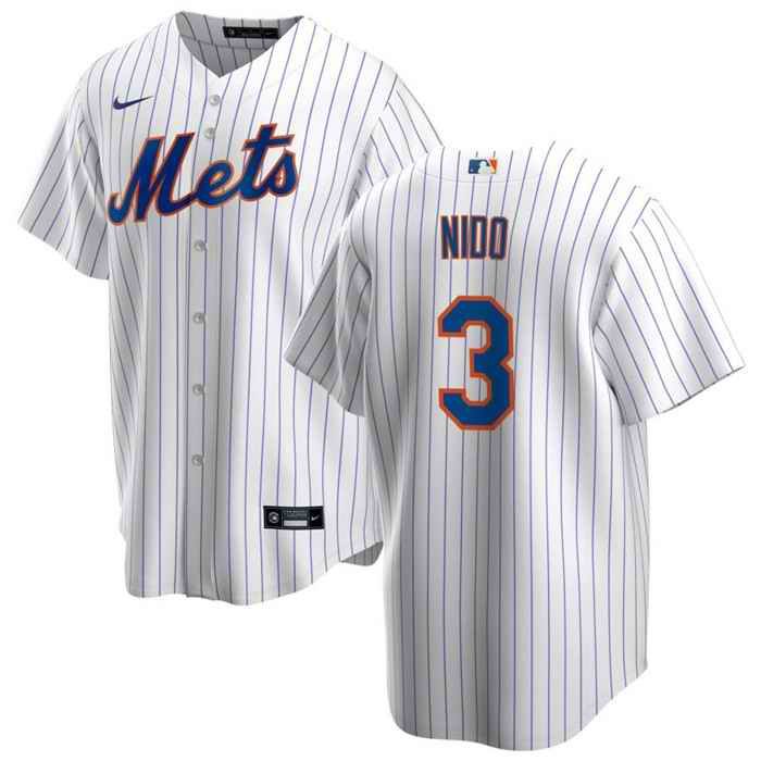 Men's New York Mets #3 Tom's Nido White Cool Base Stitched Jersey