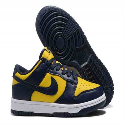 Women's Dunk Low Navy Yellow Shoes 190