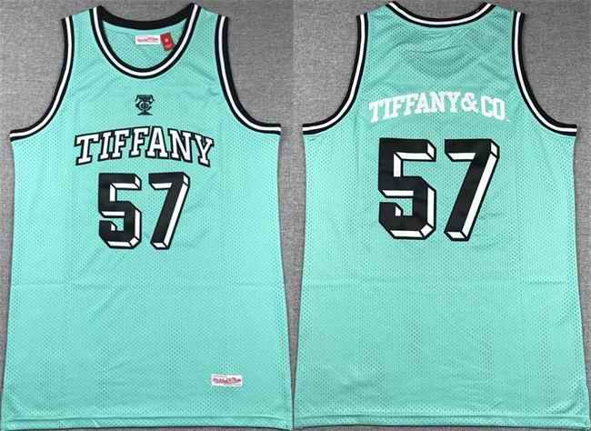 Men's Tiffany #57 Tiffany & Co X Bue Mitchell & Ness Stitched Football Jersey