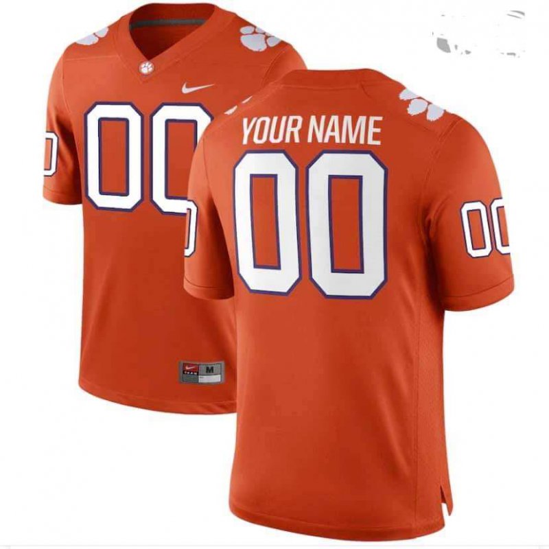 Men's Clemson Tigers Orange Custom Game Jersey