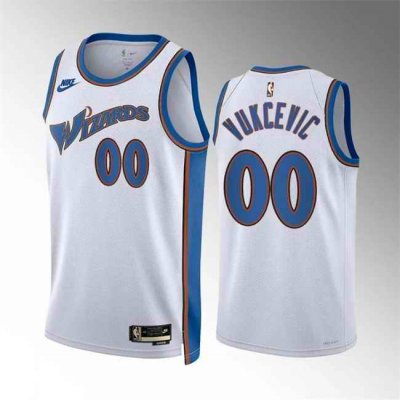 Men's Washington Wizards #00 Tristan Vukcevic White Classic Edition Stitched Basketball Jersey