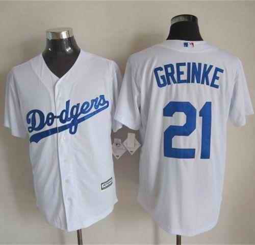 Dodgers #21 Zack Greinke White New Cool Base Stitched MLB Jersey