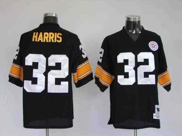 Mitchell & Ness Steelers #32 Franco Harris Black Stitched Throwback NFL Jersey