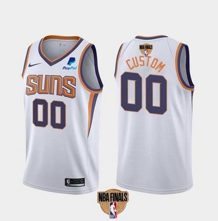 Men's Phoenix Suns Customized 2021 White NBA Finals Association Edition Stitched Jersey