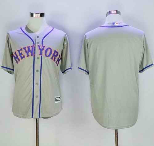 Mets Blank Grey New Cool Base Stitched MLB Jersey