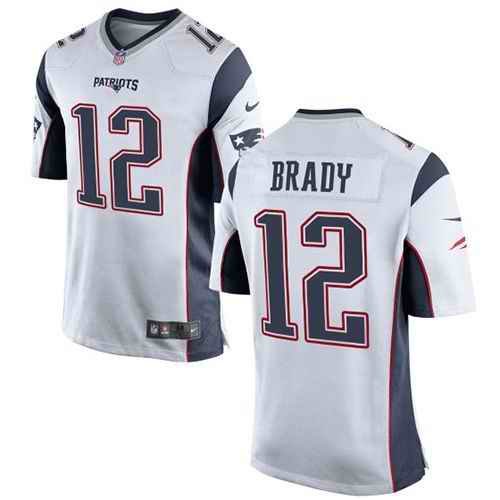 Nike Patriots #12 Tom Brady White Youth Stitched NFL New Elite Jersey