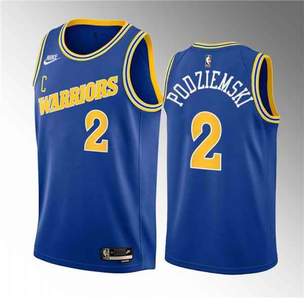 Men's Golden State Warriors #2 Brandin Podziemski Royal 2023 Draft Classic Edition Swingman Stitched Basketball Jersey