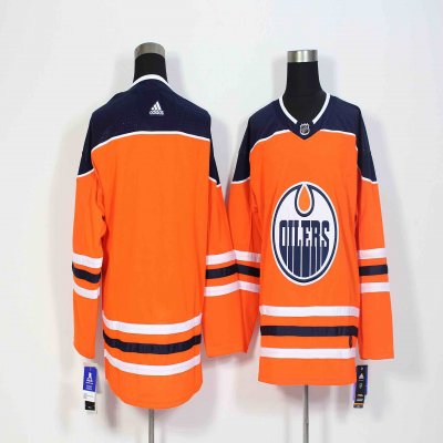 Men's Adidas Edmonton Oilers Orange Stitched NHL Jersey