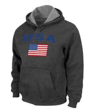 USA Olympics USA Flag Pullover NHL Hoodie Dark Grey