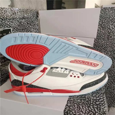 Women's Running weapon Air Jordan 3 White/Red  shoes 0017