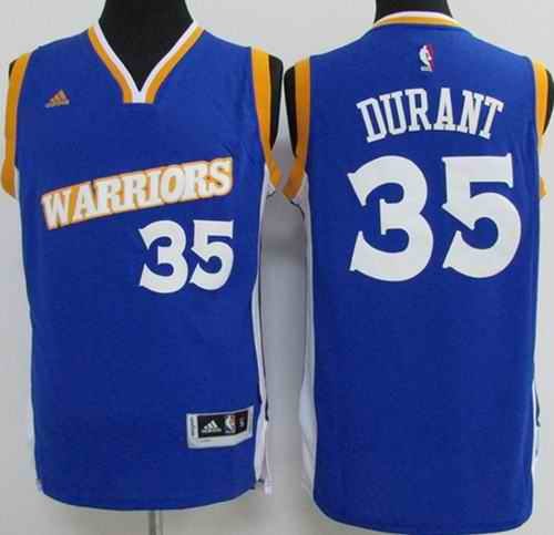 Warriors #35 Kevin Durant Blue New Stitched Youth NBA Jersey