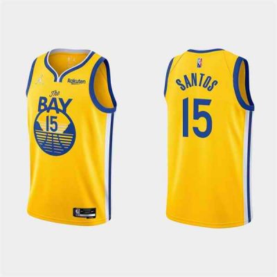 Men's Golden State Warriors #15 Gui Santos 2022 Yellow Stitched Basketball Jersey