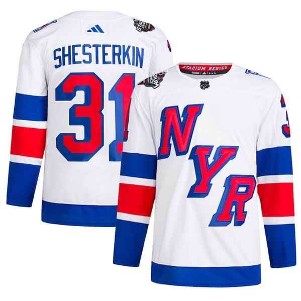 Men's New York Rangers #31 Igor Shesterkin White 2023-2024 Stadium Series Stitched Jersey