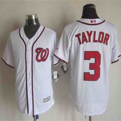 Nationals #3 Michael Taylor White New Cool Base Stitched MLB Jersey