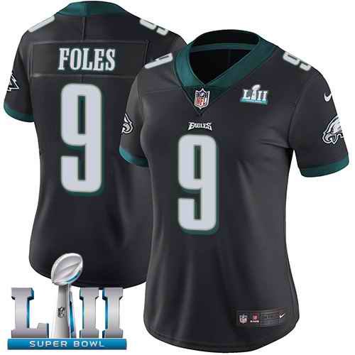 Women's Philadelphia Eagles #9 Nick Foles Black  Super Bowl LII Bound Game Stitched NFL Jersey