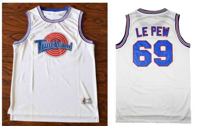 Space Jam Tune Squad #69 Pepe Le Pew White Stitched Basketball Jersey