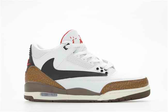 Men's Running weapon Travis Scott x Air Jordan 3 White/Brown Shoes 0116