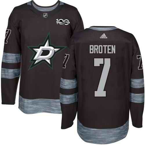 Stars #7 Neal Broten Black 1917-2017 100th Anniversary Stitched NHL Jersey