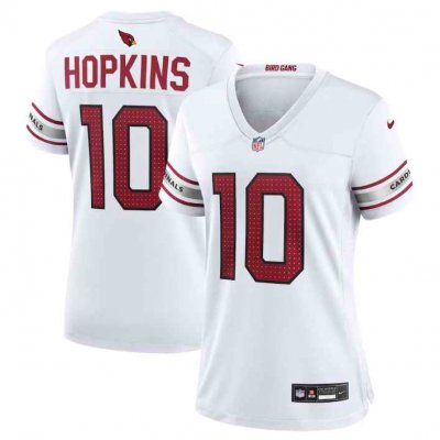 Women's Arizona Cardinals #10 DeAndre Hopkins New White Stitched Jersey(Run Small)