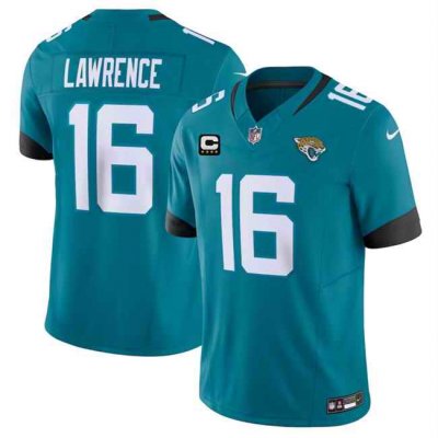 Men's Jacksonville Jaguars #16 Trevor Lawrence Teal 2024 With 4-Star C Patch Vapor Untouchable Limited Stitched Jersey