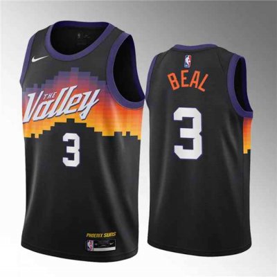 Men's Phoenix Suns #3 Bradley Beal Balck 2021/22 City Edition Stitched Basketball Jersey