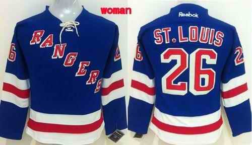 Rangers #26 Martin St.Louis Blue Home Women's Stitched NHL Jersey