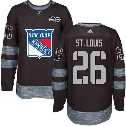 Rangers #26 Martin St.Louis Black 1917-2017 100th Anniversary Stitched NHL Jersey